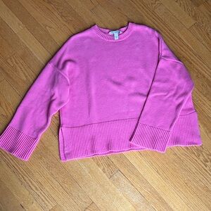 Autumn Cashmere Vibrant Pink Cowl Sweater